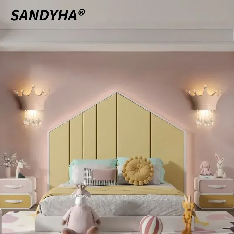 SANDYHA Modern Crystal Cartoon Crown Night Light Kids Bedroom Living Room Study Hotel LED Wall Lamp Home Decor Lighting Fixture
SANDYHA Modern Crystal Cartoon Crown Night Light Kids Bedroom Living Room Study Hotel LED Wall Lamp Home Decor Lighting Fixture
