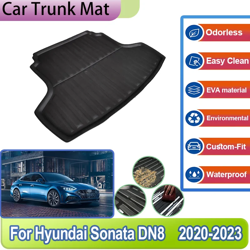 Для Hyundai Sonata DN8 2020 2021 2022 2023: Коврик в багажник из ЭВА, защитный, водонепроницаемый, от грязи, аксессуар для автомобиля
Для Hyundai Sonata DN8 2020 2021 2022 2023: Коврик в багажник из ЭВА, защитный, водонепроницаемый, от грязи, аксессуар для автомобиля