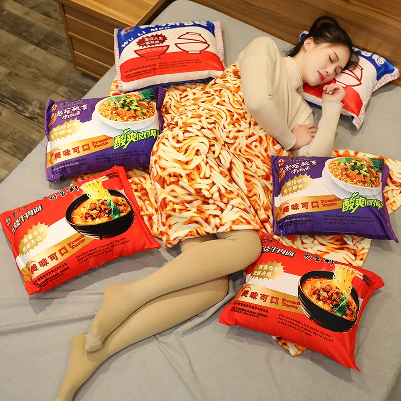 Simulation Bagged Instant Noodles Plush Toy Suan Cai Noodle Braised Noodle Pillow Cushion With Blanket Birthday Gift Home Decor
Simulation Bagged Instant Noodles Plush Toy Suan Cai Noodle Braised Noodle Pillow Cushion With Blanket Birthday Gift Home Decor