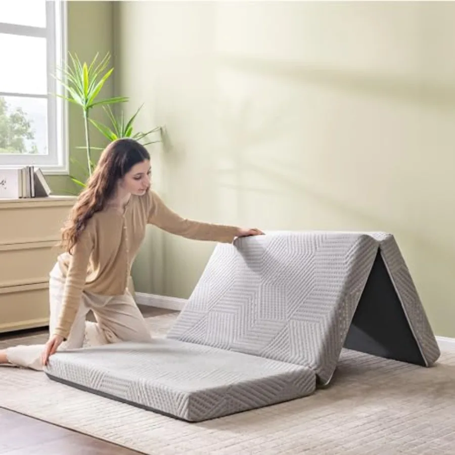 Folding Mattress, 4 Inch Tri Folding Memory Foam Mattress for Camping Guest Bed, Washable Cover and Non-Slip Bottom, 80" x 38"
Folding Mattress, 4 Inch Tri Folding Memory Foam Mattress for Camping Guest Bed, Washable Cover and Non-Slip Bottom, 80" x 38"