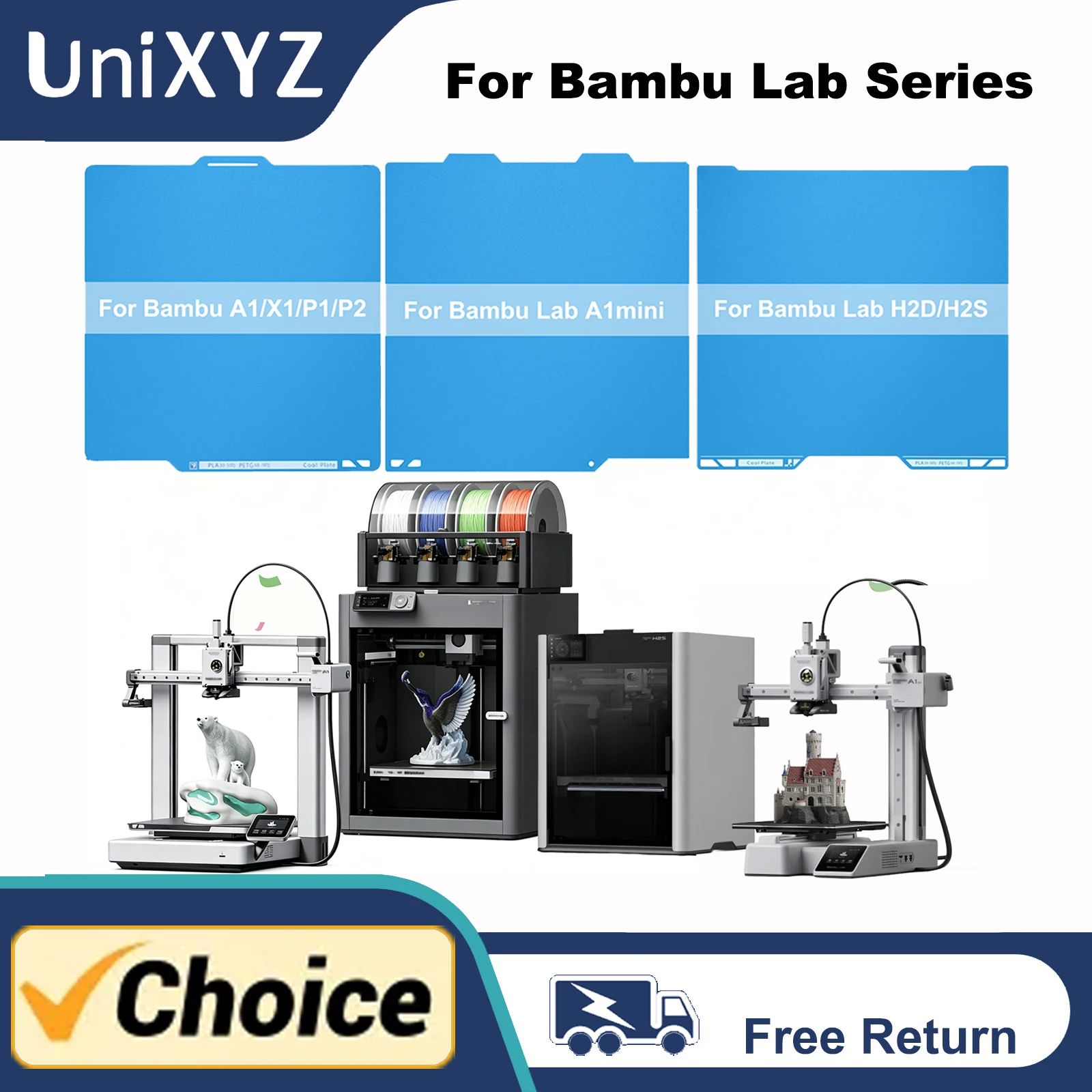 Blue Cold Build Plate for Bambu Lab P2S P1S P1P X1C X1E A1 Mini H2S H2D Pro, Easy Print Removal Low Temp Heated Bed with QR Code
Blue Cold Build Plate for Bambu Lab P2S P1S P1P X1C X1E A1 Mini H2S H2D Pro, Easy Print Removal Low Temp Heated Bed with QR Code