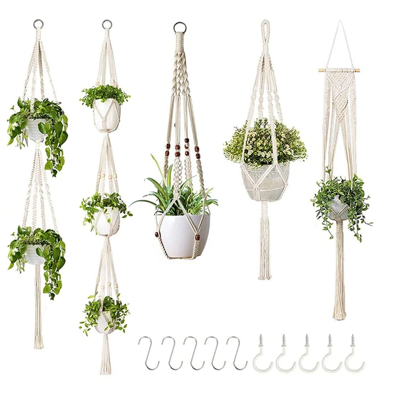 ABKJ-Hand-Made Flower Stand, Adjustable Knotting Rope, Woven Hanging Basket, With Flowerpot Tray, Used In Indoor Garden.
ABKJ-Hand-Made Flower Stand, Adjustable Knotting Rope, Woven Hanging Basket, With Flowerpot Tray, Used In Indoor Garden.