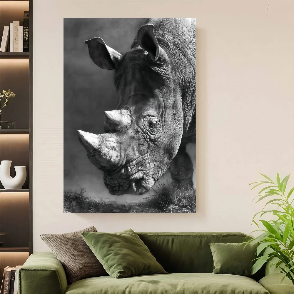1 Piece Framed Rhino Canvas Artwork - Elegant Black and White Rhino with Details, Perfect for Dec
1 Piece Framed Rhino Canvas Artwork - Elegant Black and White Rhino with Details, Perfect for Dec