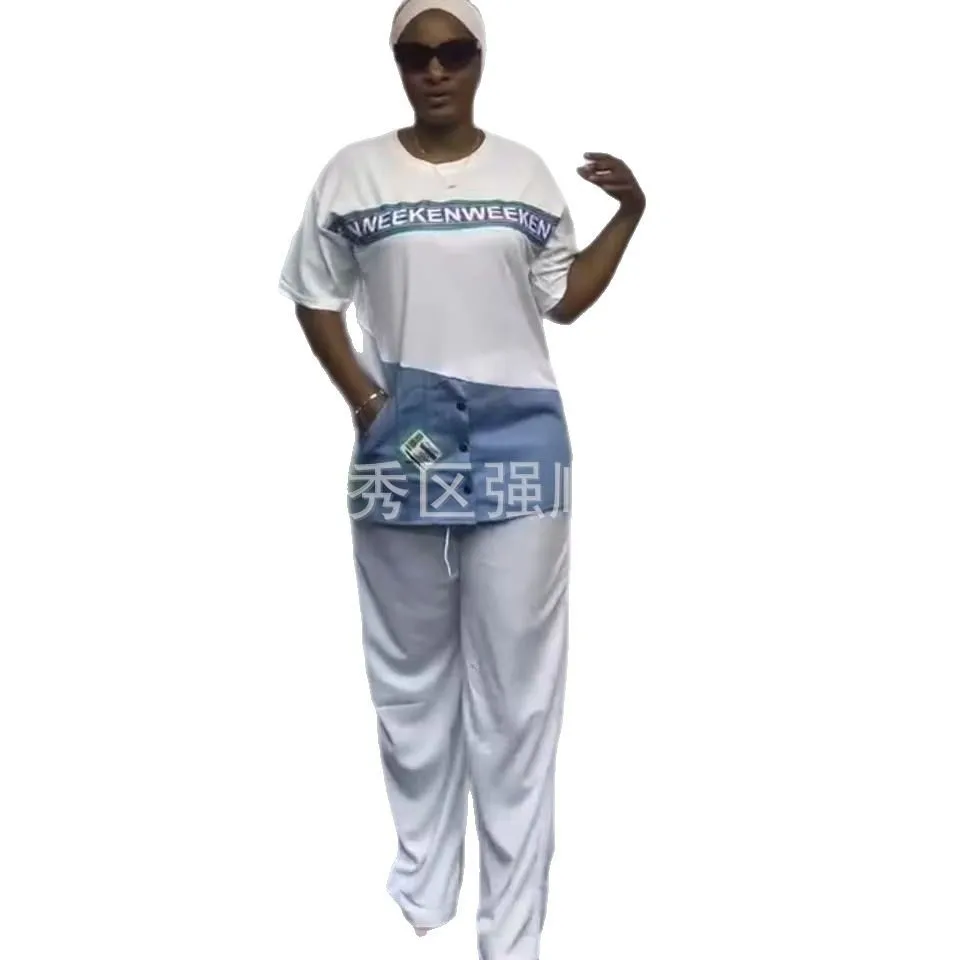 Customized 2 Piece Women Set Dashiki Denim African Clothes Summer New Fashion Short Sleeve Top And Jeans Suit Party Lady Matchin
Customized 2 Piece Women Set Dashiki Denim African Clothes Summer New Fashion Short Sleeve Top And Jeans Suit Party Lady Matchin