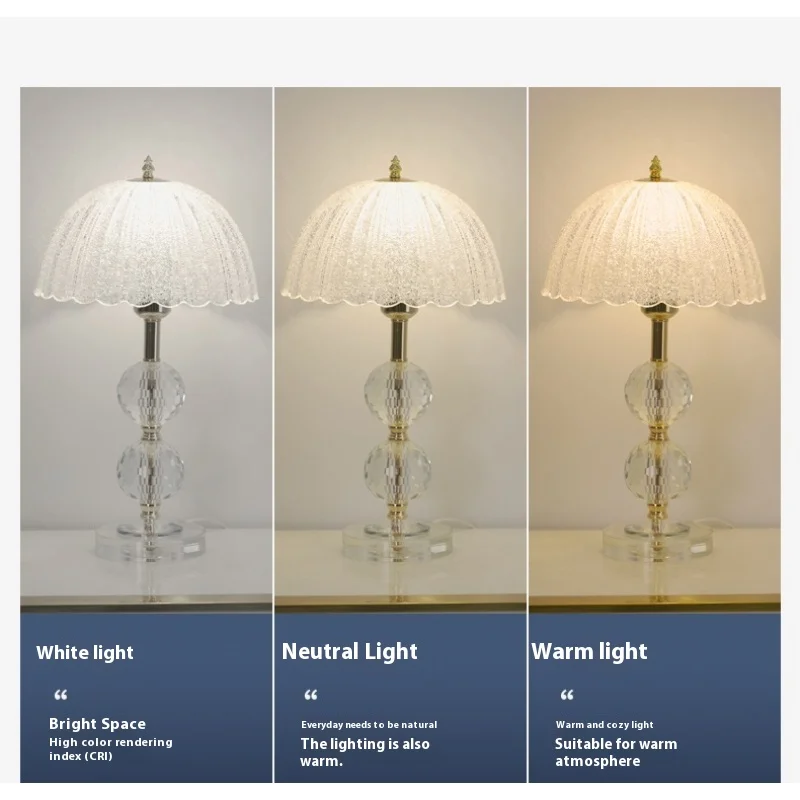 Light luxury crystal table lamp, romantic and warm bedroom bedside, new high-end modern living room table lamp 
Light luxury crystal table lamp, romantic and warm bedroom bedside, new high-end modern living room table lamp