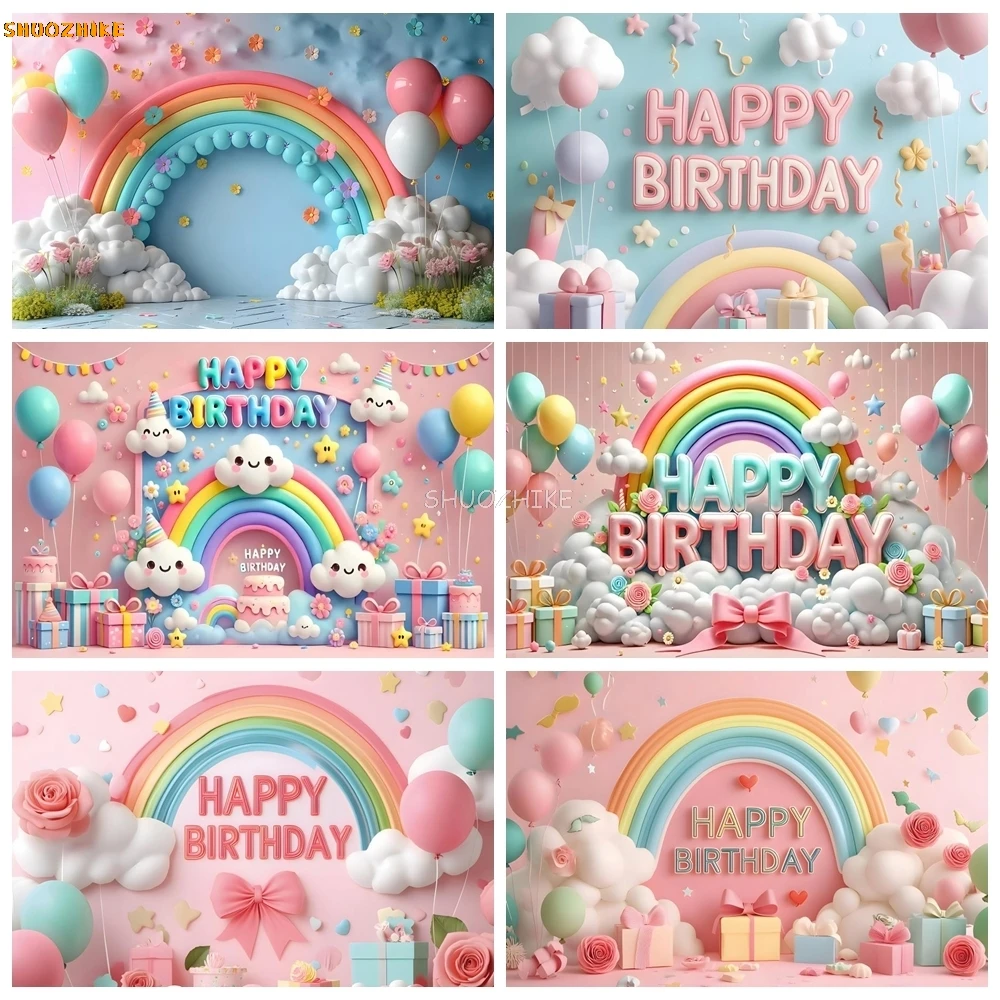 3D Balloon Rainbow Happy Birthday Photography Backdrop Colorful Rainbow Balloon Girl Boy Birthday Party Photo Background Decor
3D Balloon Rainbow Happy Birthday Photography Backdrop Colorful Rainbow Balloon Girl Boy Birthday Party Photo Background Decor