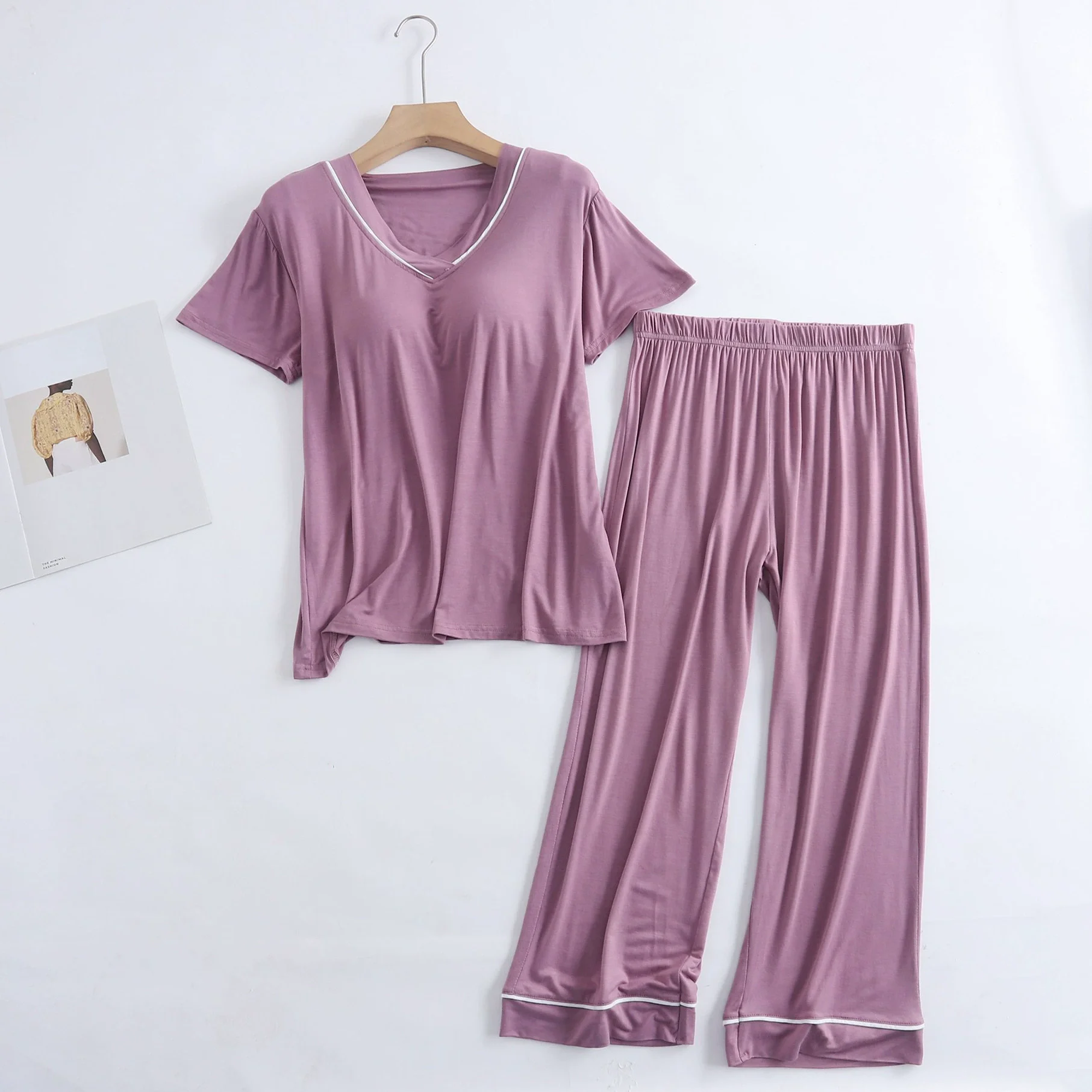 Modal Home Suit For Women Sleeping Clothes Summer Thin Short Sleeve Pajama Sets Sleepwear Women's Pijama Suit Homewear
Modal Home Suit For Women Sleeping Clothes Summer Thin Short Sleeve Pajama Sets Sleepwear Women's Pijama Suit Homewear