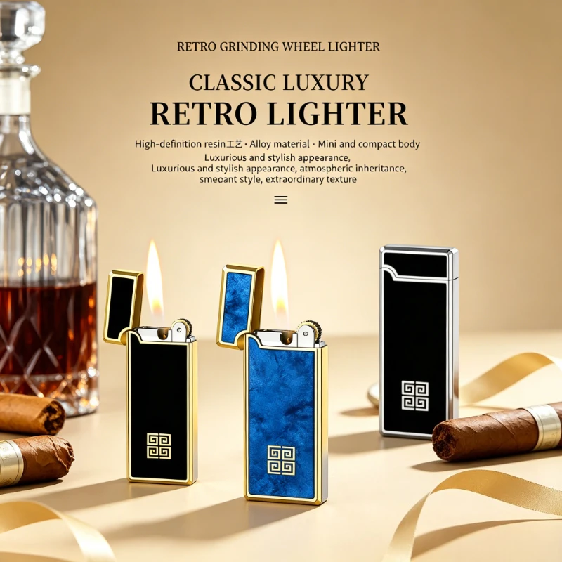New Ultra-Thin Pocket Metal Gas Lighter, Unique Unusual Design, Refillable Butane Fuel, Compact Portable Smoking Accessory
New Ultra-Thin Pocket Metal Gas Lighter, Unique Unusual Design, Refillable Butane Fuel, Compact Portable Smoking Accessory