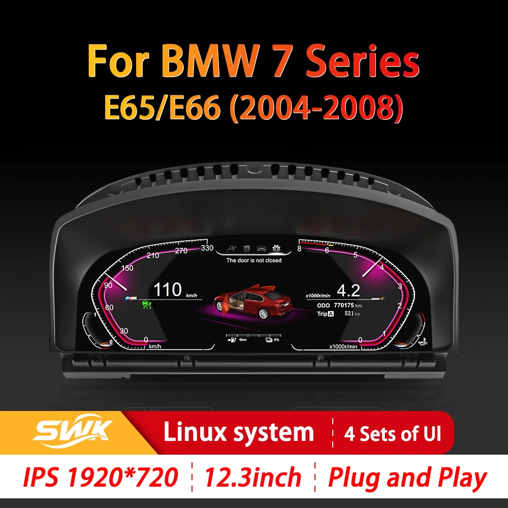 12,3-дюймовая цифровая приборная панель системы Linux, подходящая для BMW серии 7 ccc e65 e66 2004-2005, автомобильная приборная панель, цифровой кластер 
12,3-дюймовая цифровая приборная панель системы Linux, подходящая для BMW серии 7 ccc e65 e66 2004-2005, автомобильная приборная панель, цифровой кластер