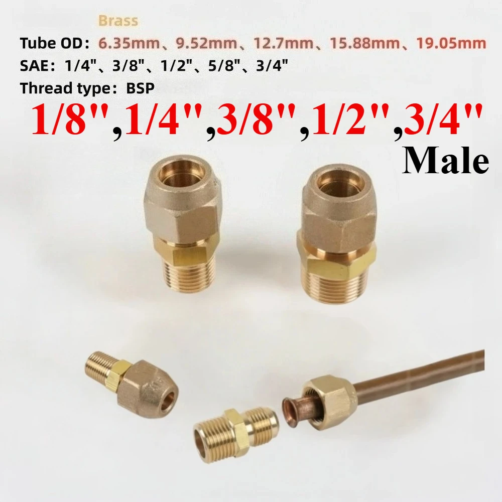 Brass Flared Connector BSP Male Thread 1/4 3/8 1/2 3/4 1 To SAE Flared Available in Various Sizes Air Conditioning Pipe Fitting
Brass Flared Connector BSP Male Thread 1/4 3/8 1/2 3/4 1 To SAE Flared Available in Various Sizes Air Conditioning Pipe Fitting