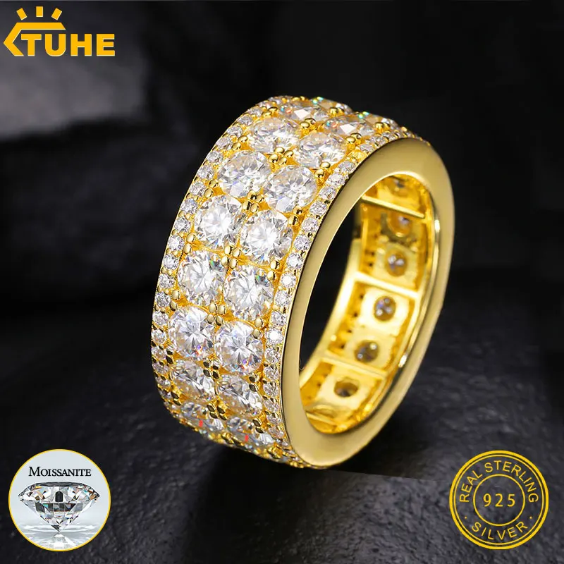TUHE Unisex luxury 925 Silver Ring Iced Out 4MM Moissanite Rings Women For Men Hip Hop Jewelry Gifts
TUHE Unisex luxury 925 Silver Ring Iced Out 4MM Moissanite Rings Women For Men Hip Hop Jewelry Gifts