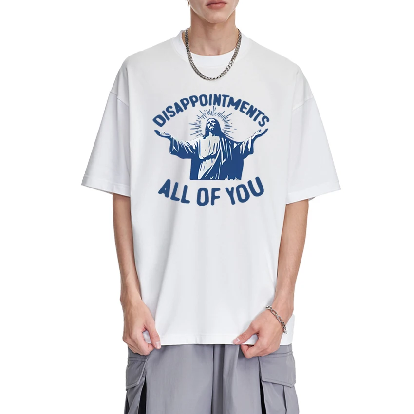 Персонализация раздражения All of You, футболки с принтом, 2025, мужские и женские забавные топы с изображением Иисуса, унисекс, хлопковые футболки с короткими рукавами 
Персонализация раздражения All of You, футболки с принтом, 2025, мужские и женские забавные топы с изображением Иисуса, унисекс, хлопковые футболки с короткими рукавами