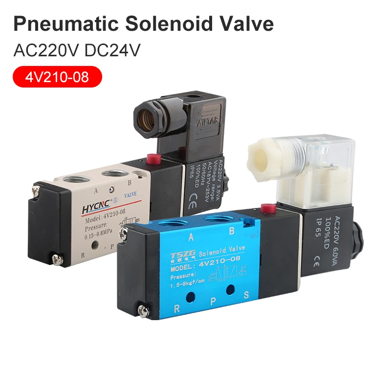 Pneumatic Electric Solenoid Valve 4V210-08 AC 220V DC 24V Coil Voltage 5 Way 2-Position Control Air Gas Control Valve
Pneumatic Electric Solenoid Valve 4V210-08 AC 220V DC 24V Coil Voltage 5 Way 2-Position Control Air Gas Control Valve