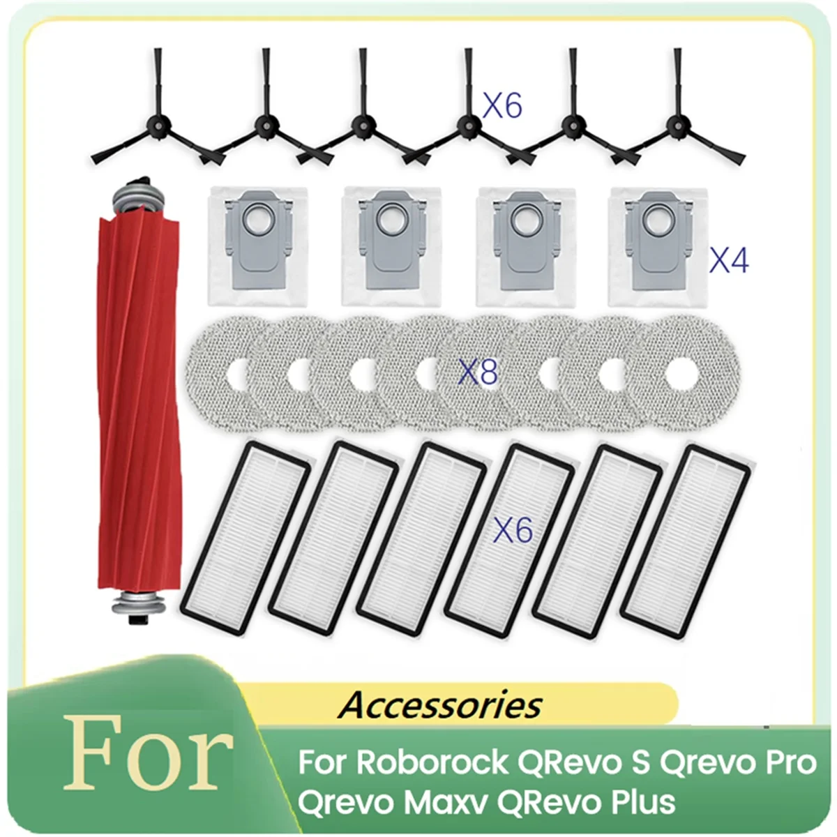 Hot sale 25PCS for Qrevo S/Qrevo Pro/Qrevo MaxV/Qrevo Plus Vacuum Cleaner Parts Main Side Brush Filter Mop Pad Dust Bag
Hot sale 25PCS for Qrevo S/Qrevo Pro/Qrevo MaxV/Qrevo Plus Vacuum Cleaner Parts Main Side Brush Filter Mop Pad Dust Bag