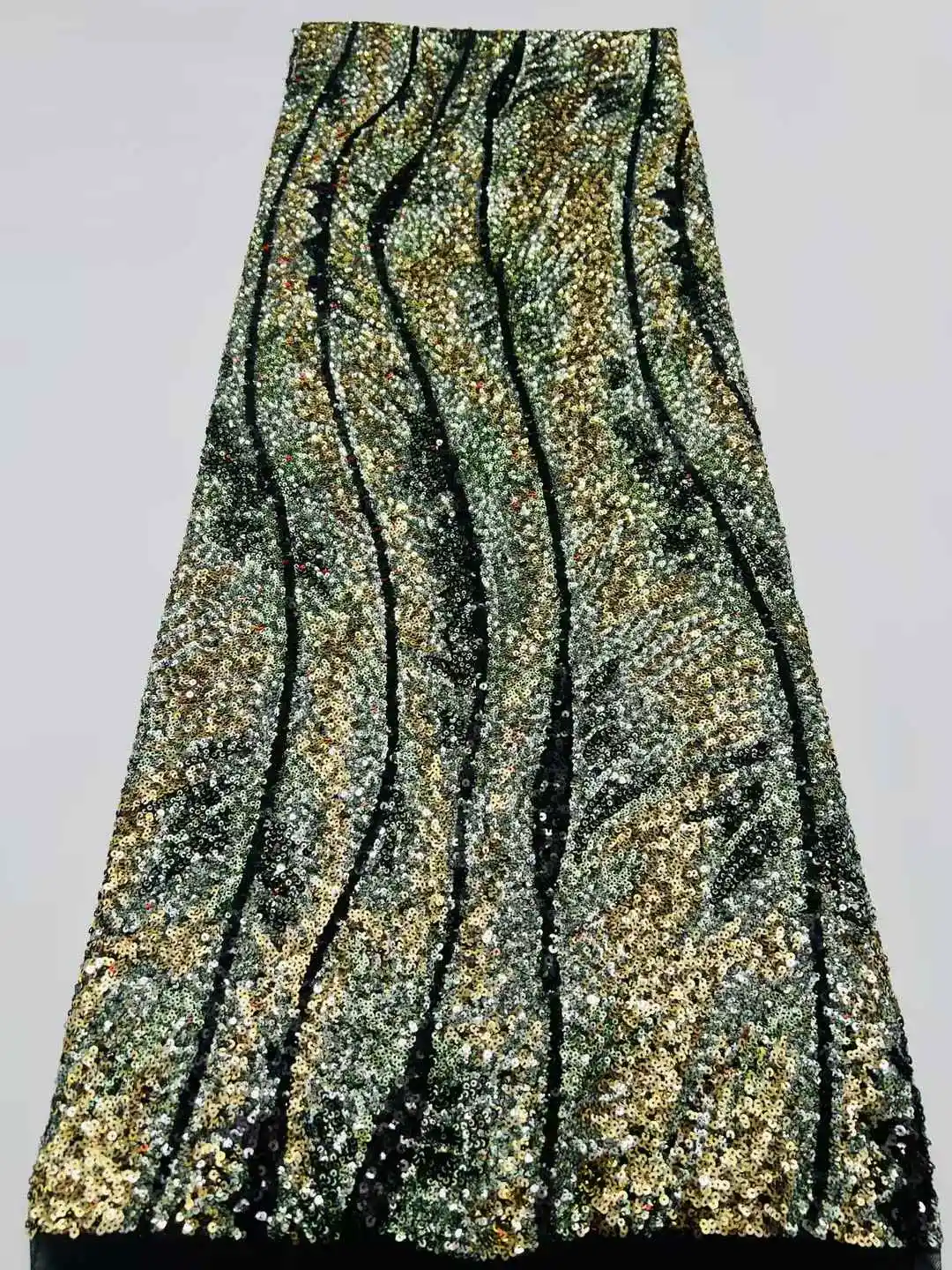 African Lace Fabric 5 Yards 2025 High Quality Elegant Beads Embroidered French Nigerian Sequins Lace Fabric For Wedding Dress
African Lace Fabric 5 Yards 2025 High Quality Elegant Beads Embroidered French Nigerian Sequins Lace Fabric For Wedding Dress