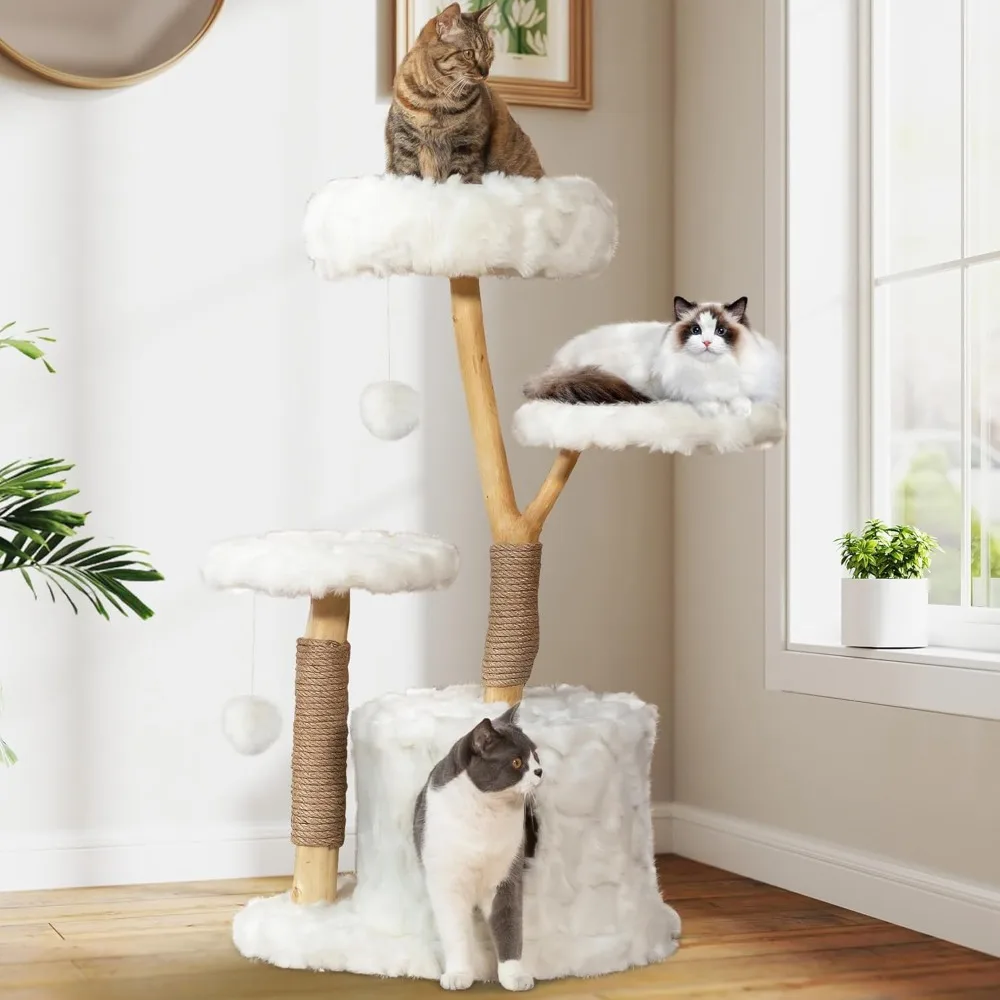42" Cloud Tree Aesthetic Modern Tree Tower with 2 Natural Solid Wood Branches, Top Bed, Side Perches, 1 Large
42" Cloud Tree Aesthetic Modern Tree Tower with 2 Natural Solid Wood Branches, Top Bed, Side Perches, 1 Large