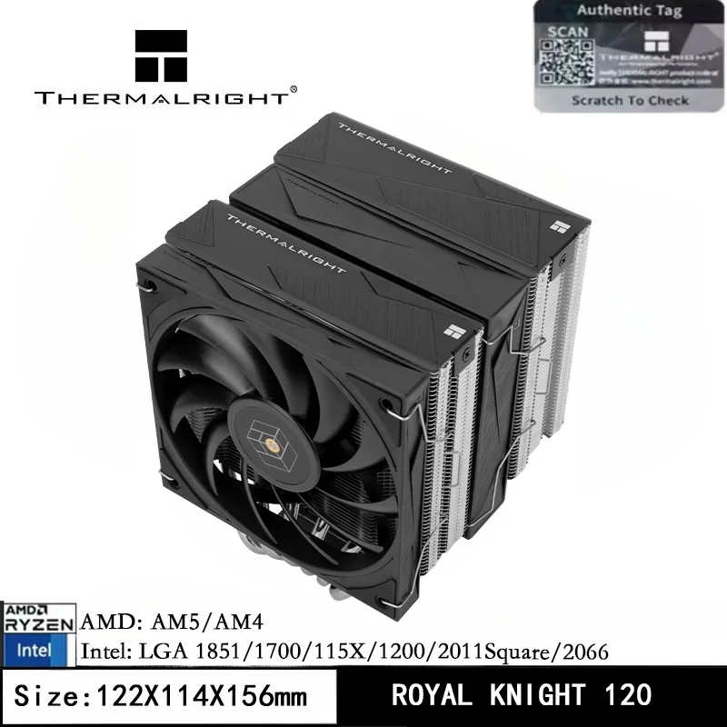 Thermalright Royal Knight 120 Компьютерный радиатор с двойными башнями, 6 тепловых трубок, кулер для процессора AM4/AM5, Intel 1851/1700/1150/1151/1200
Thermalright Royal Knight 120 Компьютерный радиатор с двойными башнями, 6 тепловых трубок, кулер для процессора AM4/AM5, Intel 1851/1700/1150/1151/1200