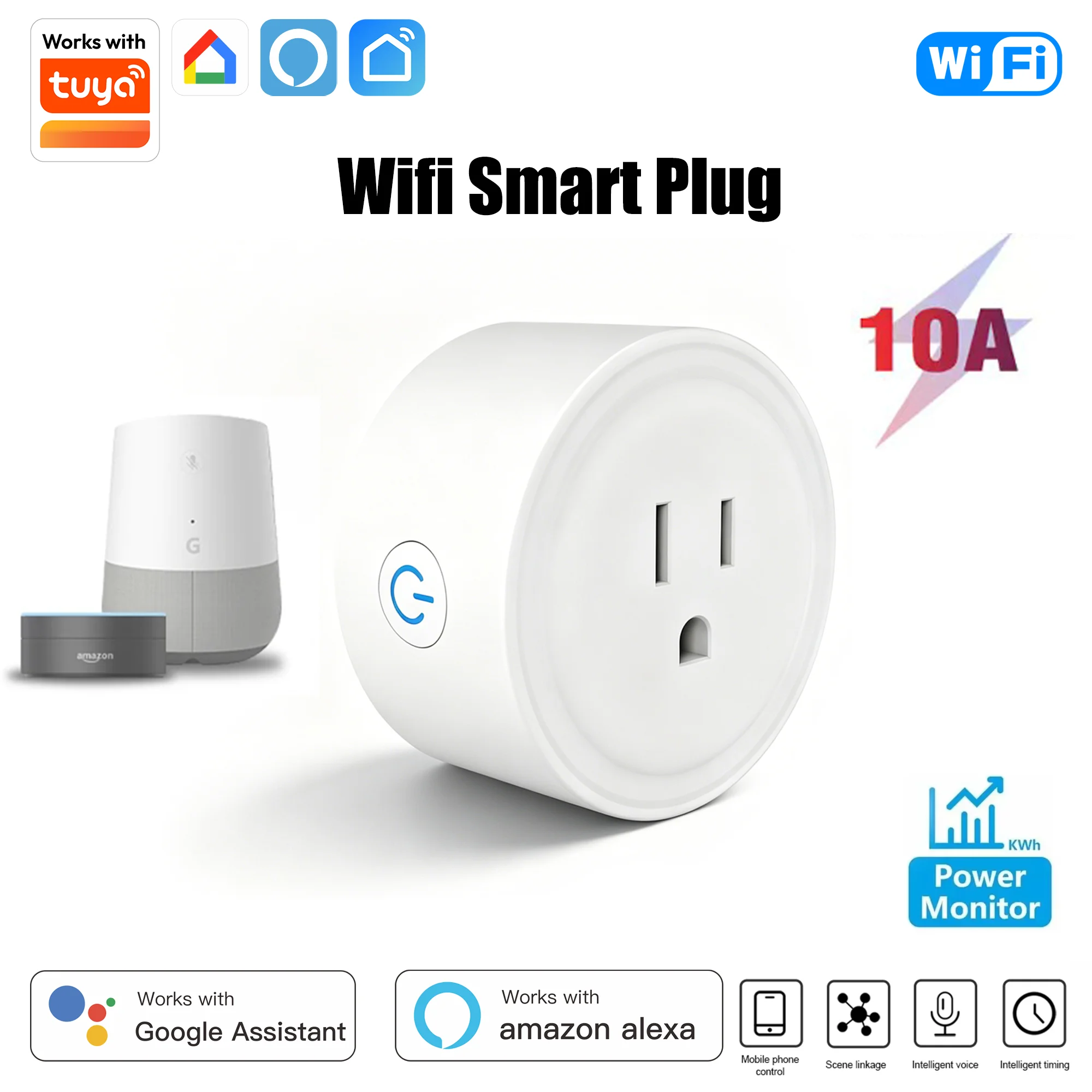 Tuya WiFi Smart Plug, US 10A Outlet, APP Remote Control, Timer, Energy Monitor, Works with Alexa & Google Home
Tuya WiFi Smart Plug, US 10A Outlet, APP Remote Control, Timer, Energy Monitor, Works with Alexa & Google Home