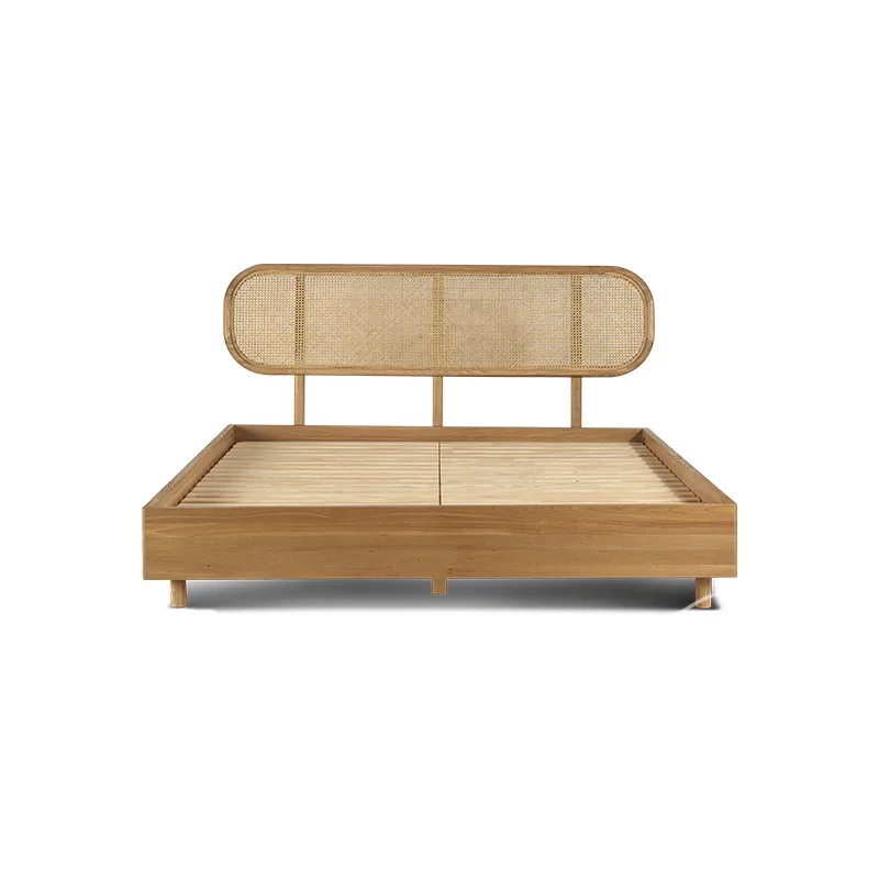 E Rattan Solid Wood Double Bed Simple Modern Master Bedroom Furniture Back Bed
E Rattan Solid Wood Double Bed Simple Modern Master Bedroom Furniture Back Bed