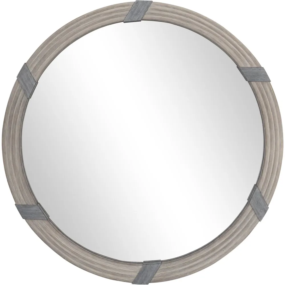 30.75" Wood Wall Mirror, Farmhouse Decorative e Round Mirror for Wall Decor in Living Room, Bedroom, Natural Wood Color
30.75" Wood Wall Mirror, Farmhouse Decorative e Round Mirror for Wall Decor in Living Room, Bedroom, Natural Wood Color