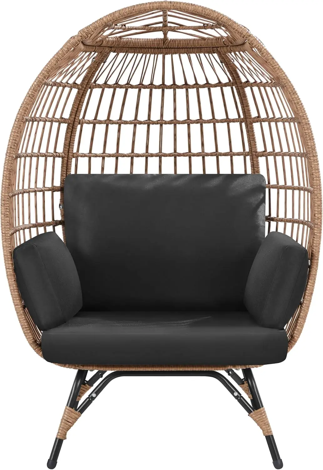 Egg Rattan Chair, Oversized Indoor/Outdoor Egg-Shaped PE Basket Lounger with 4 Cushions, Metal Frame Stand for Patio, Balcony, B
Egg Rattan Chair, Oversized Indoor/Outdoor Egg-Shaped PE Basket Lounger with 4 Cushions, Metal Frame Stand for Patio, Balcony, B