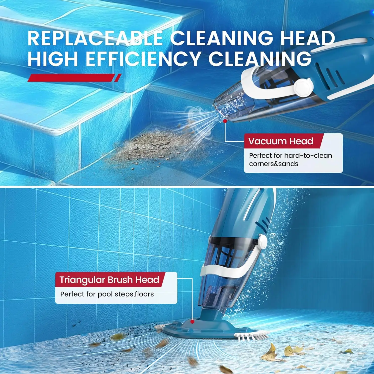 Pool Vacuum for Above Ground Pool, 2025 Upgraded Pool Vacuum with A Telescopic Pole, 18.5 Gal/Min Powerful Suction
Pool Vacuum for Above Ground Pool, 2025 Upgraded Pool Vacuum with A Telescopic Pole, 18.5 Gal/Min Powerful Suction