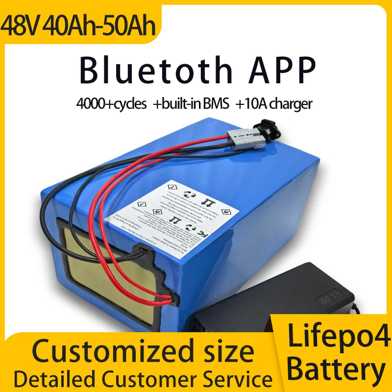 Batterie au lithium Lifepo4,charger 48V, 50Ah, 40Ah, Bluetooth BMS, 16S, 3500W, pour scooter, vélo, tricycle, bateau, Go Cart,
Batterie au lithium Lifepo4,charger 48V, 50Ah, 40Ah, Bluetooth BMS, 16S, 3500W, pour scooter, vélo, tricycle, bateau, Go Cart,