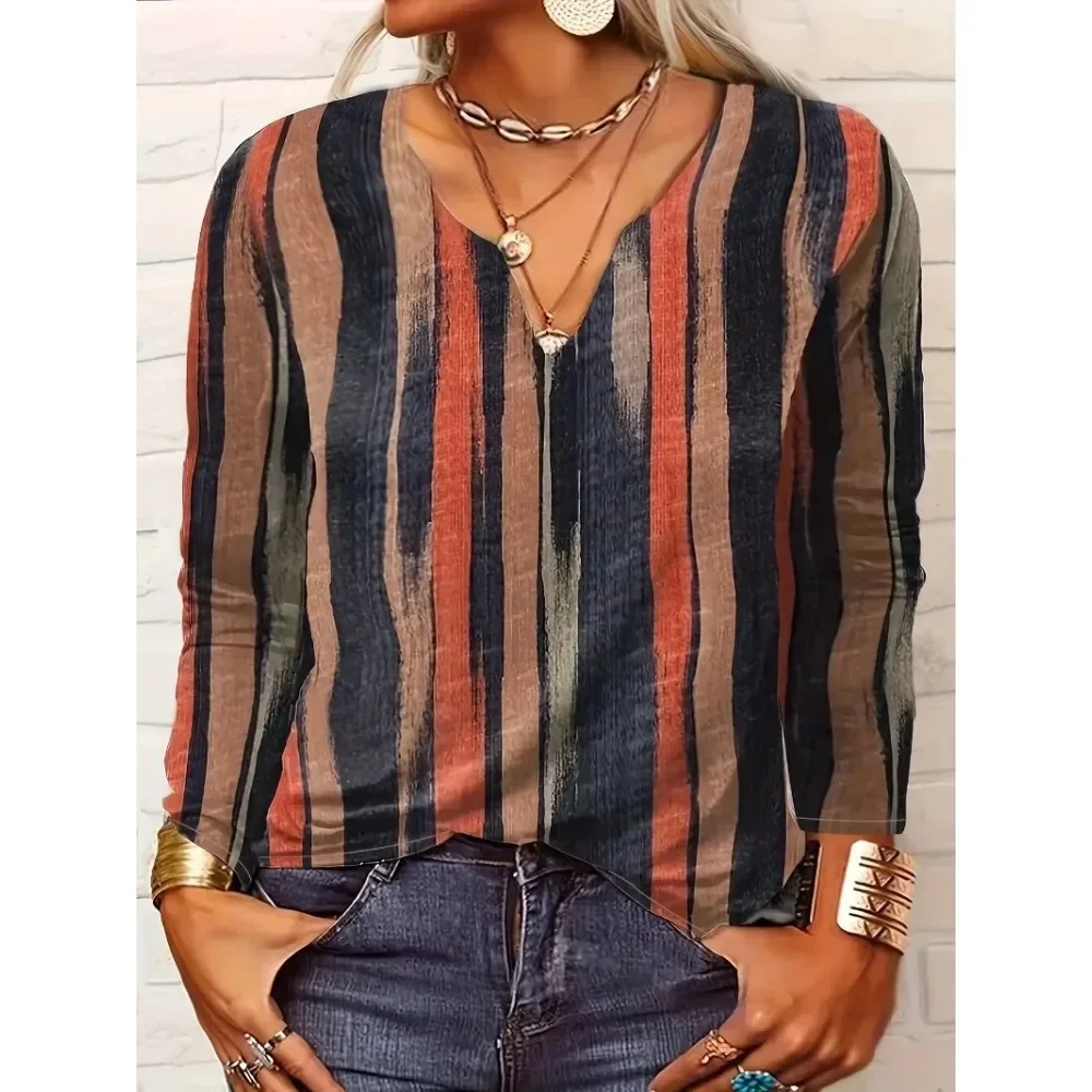 Women's XL-8XL Plus Size Casual Comfortable Top Fashion V-neck Striped Breathable Long Sleeve T-shirt Women
Women's XL-8XL Plus Size Casual Comfortable Top Fashion V-neck Striped Breathable Long Sleeve T-shirt Women