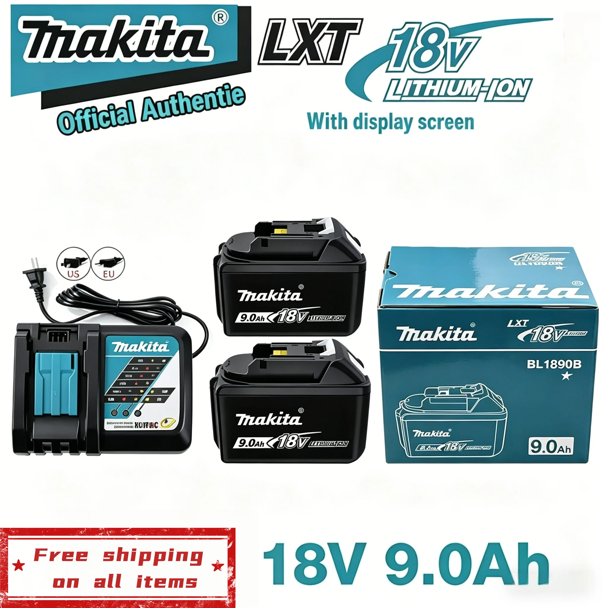 Makita BL1890B 18V 9.0Ah LXT Kit: Battery + DC18RC Charger w/ Power Display, EU/US Plug, Free Shipping
Makita BL1890B 18V 9.0Ah LXT Kit: Battery + DC18RC Charger w/ Power Display, EU/US Plug, Free Shipping