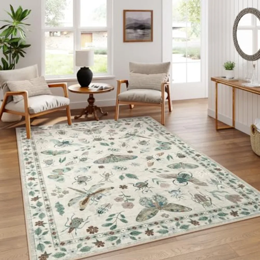 Insect Print Washable Rugs for Living Room, Soft 6x9 Area Rugs for Bedroom, Ultra-Thin Non-Slip Modern Low-Pile Beige Throw Car
Insect Print Washable Rugs for Living Room, Soft 6x9 Area Rugs for Bedroom, Ultra-Thin Non-Slip Modern Low-Pile Beige Throw Car