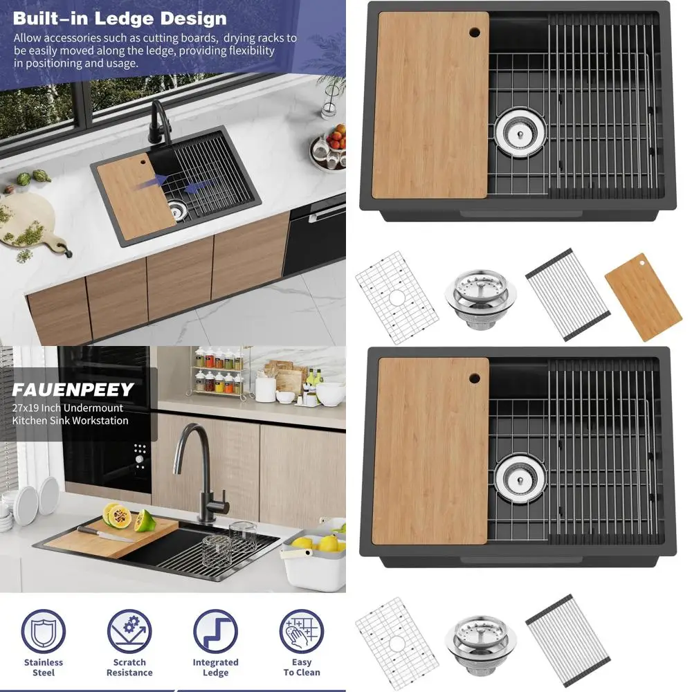 Мойка из нержавеющей стали 27x19 с нижним креплением, встроенной полкой, разделочной доской и сушилкой для посуды
Мойка из нержавеющей стали 27x19 с нижним креплением, встроенной полкой, разделочной доской и сушилкой для посуды