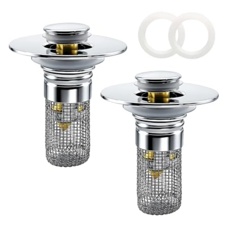 Bathroom Sink Drain Strainer, Pop-up Sink Drain Strainer with Removable Strainer Basket Hair Catcher, Bathroom Sink Stopper, 2
Bathroom Sink Drain Strainer, Pop-up Sink Drain Strainer with Removable Strainer Basket Hair Catcher, Bathroom Sink Stopper, 2