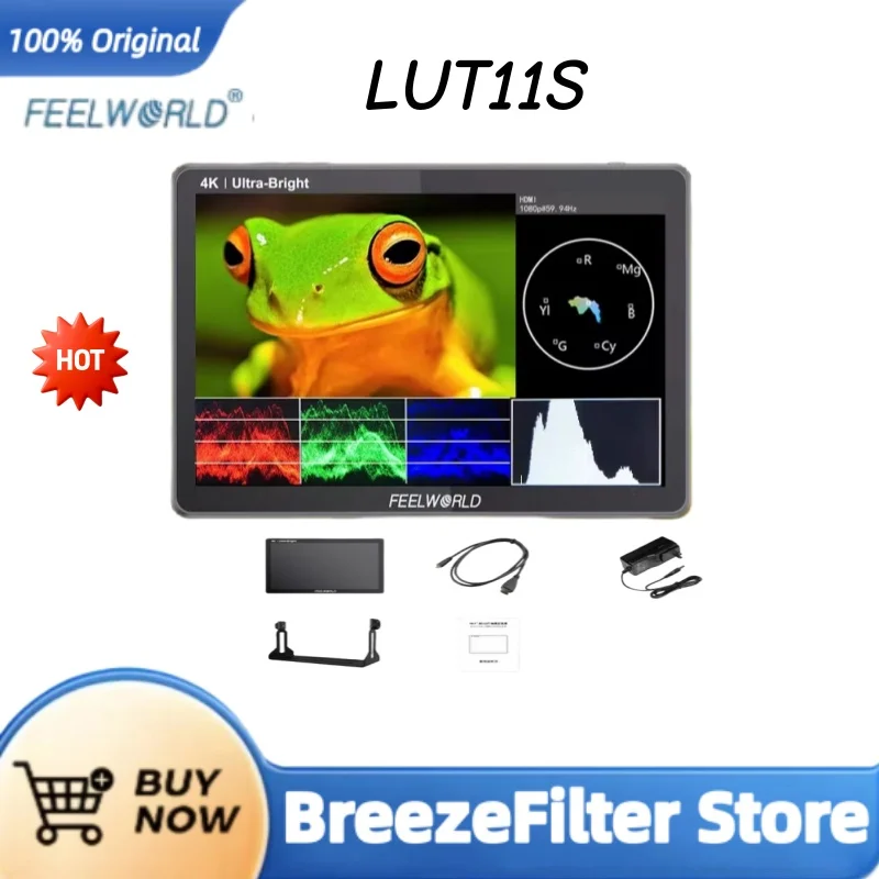 FEELWORLD LUT11S 10.1 Inch 2000nit Ultra Bright IPS Touch Screen 3DLUT 3G-SDI HDMI-compatible Camera Monitor with F970 External
FEELWORLD LUT11S 10.1 Inch 2000nit Ultra Bright IPS Touch Screen 3DLUT 3G-SDI HDMI-compatible Camera Monitor with F970 External