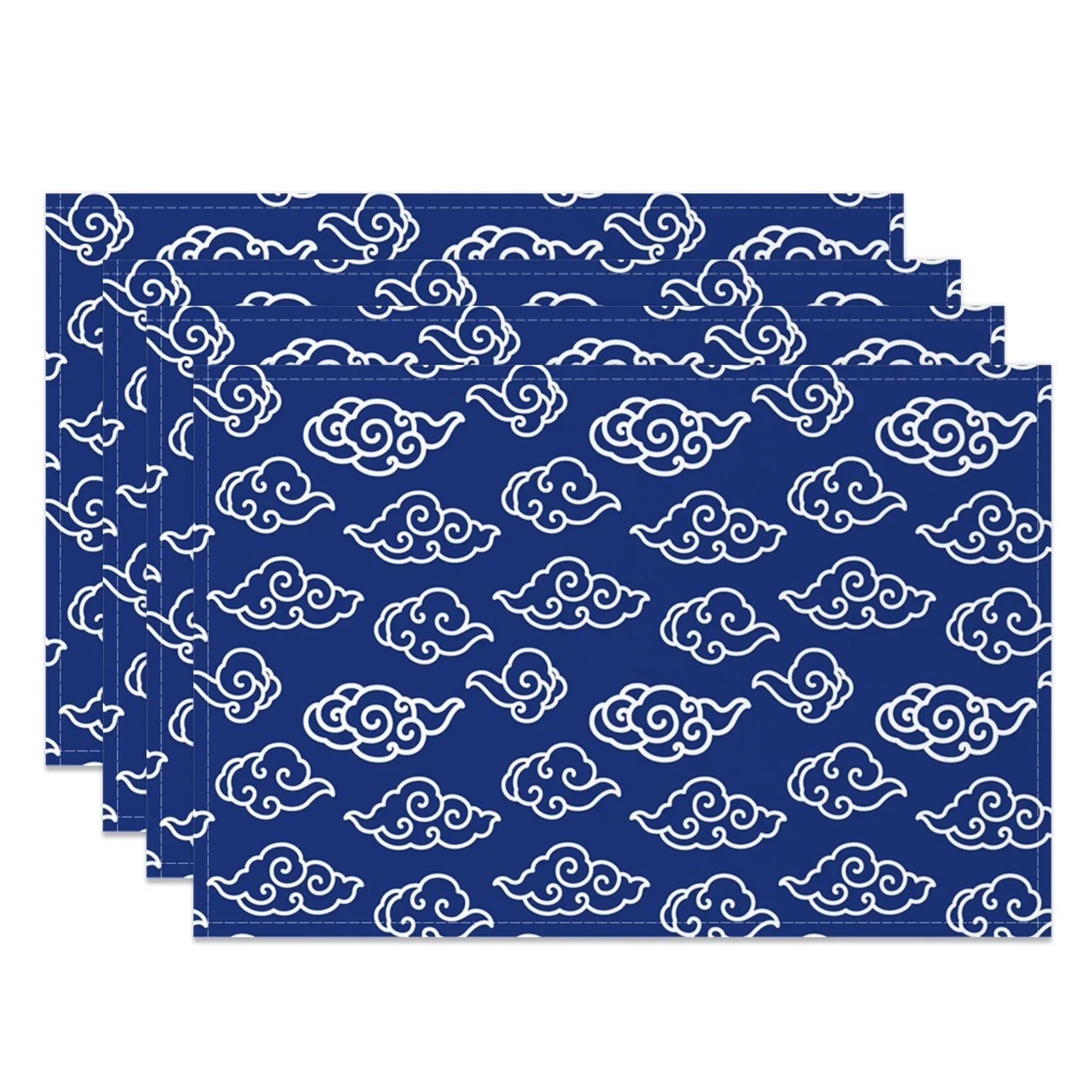 4PC Chinese Blue White Cloud Table Style Cloud Motif Inspired Placemats Waterproof Heat Resistant Dining Decor for Kitchen
4PC Chinese Blue White Cloud Table Style Cloud Motif Inspired Placemats Waterproof Heat Resistant Dining Decor for Kitchen