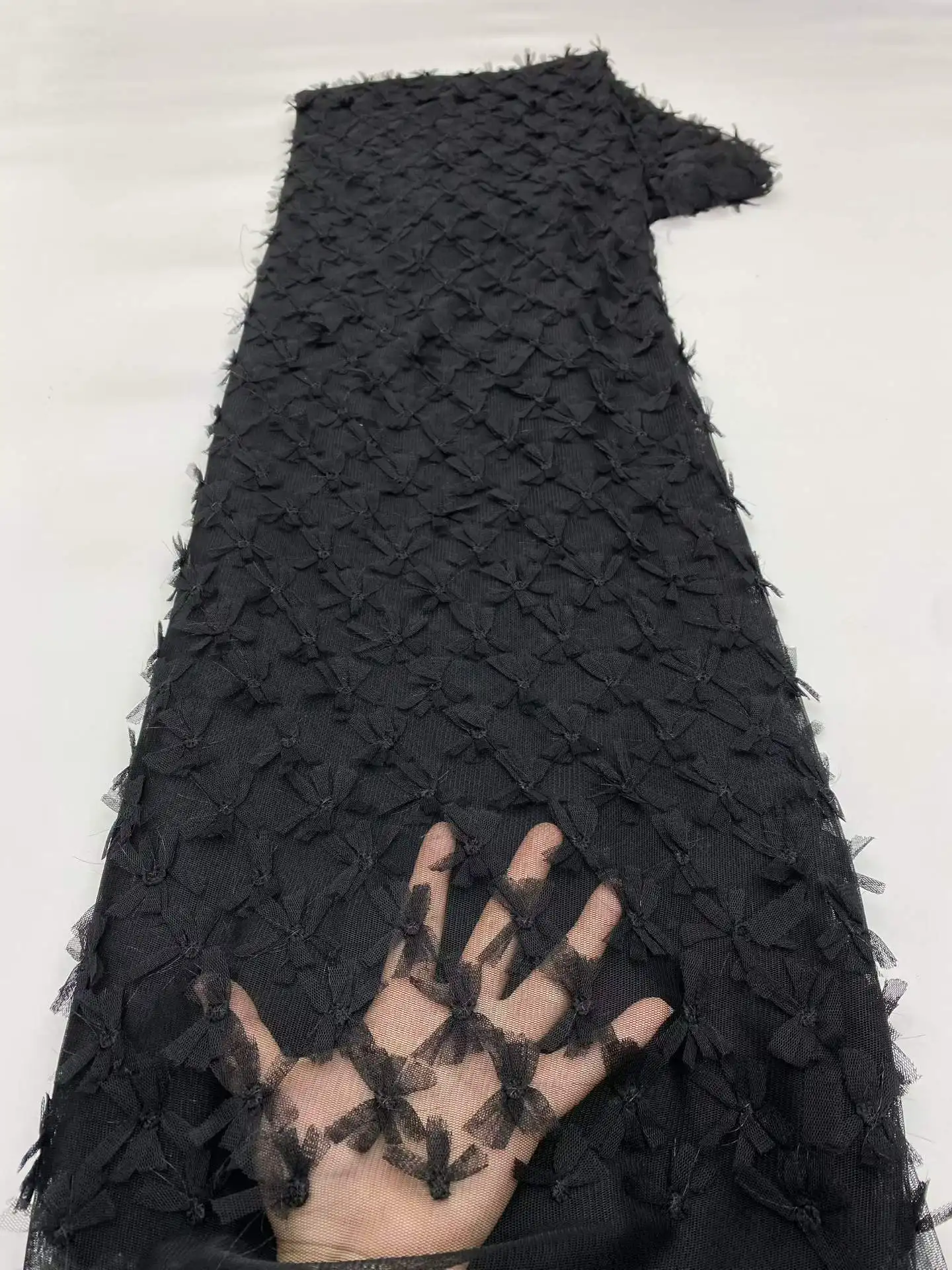 Black African Lace Fabric 2026 High Quality 5 Yards Tulle Lace Fabric Luxury Sequence Lace Fabric For Evening Dress
Black African Lace Fabric 2026 High Quality 5 Yards Tulle Lace Fabric Luxury Sequence Lace Fabric For Evening Dress