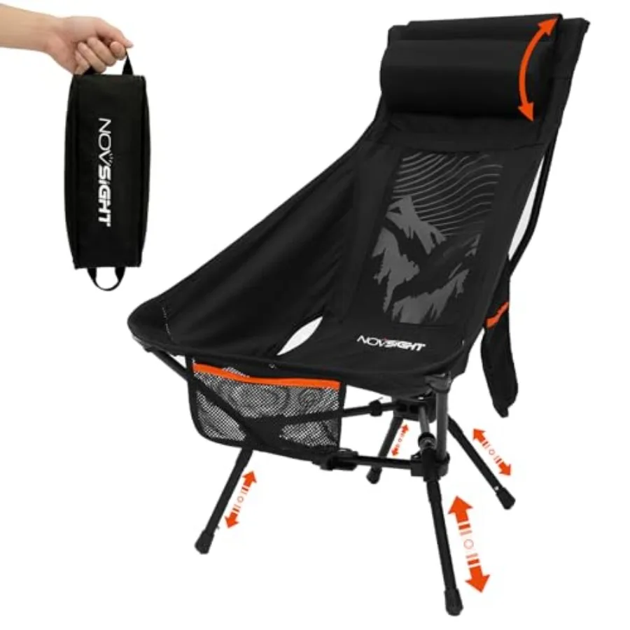 Camping Chairs - High Back Camping Chair with Adjustable Headrest and Feet, Lightweight Aluminum Frame, Breathable Mesh Folding
Camping Chairs - High Back Camping Chair with Adjustable Headrest and Feet, Lightweight Aluminum Frame, Breathable Mesh Folding