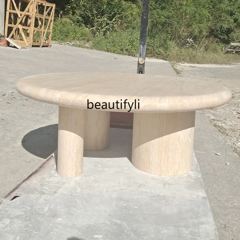 Q Cream Style Natural Marble Cave Stone round Living Room Design Light Luxury Tea Table
Q Cream Style Natural Marble Cave Stone round Living Room Design Light Luxury Tea Table