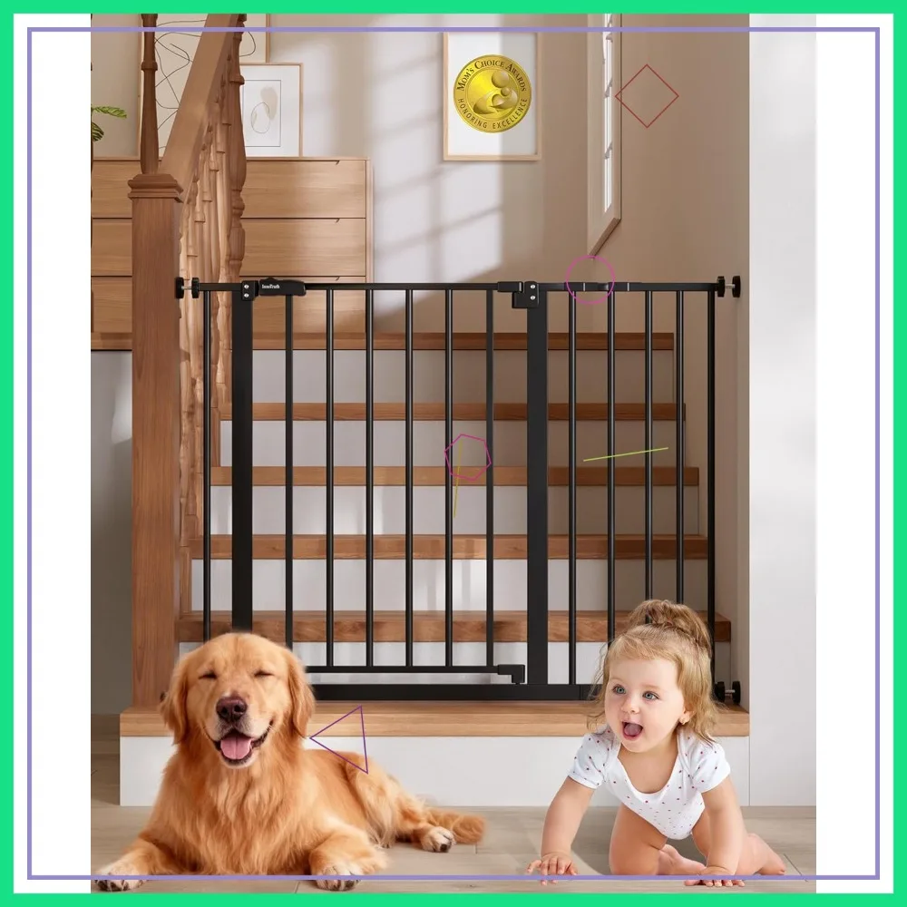 Baby Gate for Stairs, 30" Tall, Adjustable 29.5-40.75" Wide, Pressure-Mounted Walk-Through with Dual Lock & 2-Way Swing, Black
Baby Gate for Stairs, 30" Tall, Adjustable 29.5-40.75" Wide, Pressure-Mounted Walk-Through with Dual Lock & 2-Way Swing, Black