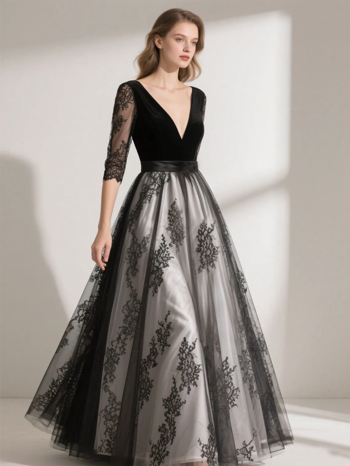 Elegant Tulle V Neck A-Line Wedding Guest Dresses Floor Length Half Sleeve Appliques Formal Long Prom Gown 2025 Free Customized
Elegant Tulle V Neck A-Line Wedding Guest Dresses Floor Length Half Sleeve Appliques Formal Long Prom Gown 2025 Free Customized