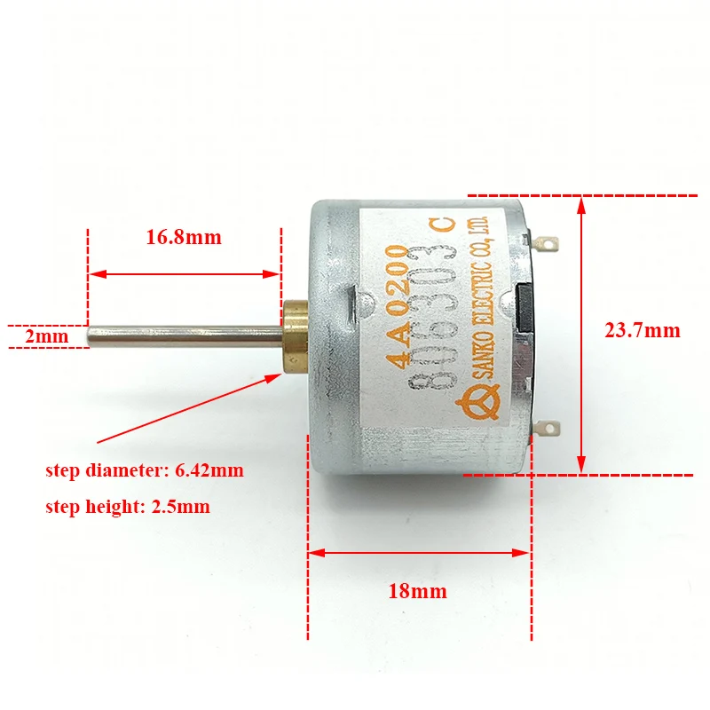 SANKO Mini RF-310 Motor DC 5V 6V 6500RPM Micro 24mm Diameter Round Spindle Motor 16.8mm Long Shaft DIY CD DVD Hobby Toy Model
SANKO Mini RF-310 Motor DC 5V 6V 6500RPM Micro 24mm Diameter Round Spindle Motor 16.8mm Long Shaft DIY CD DVD Hobby Toy Model