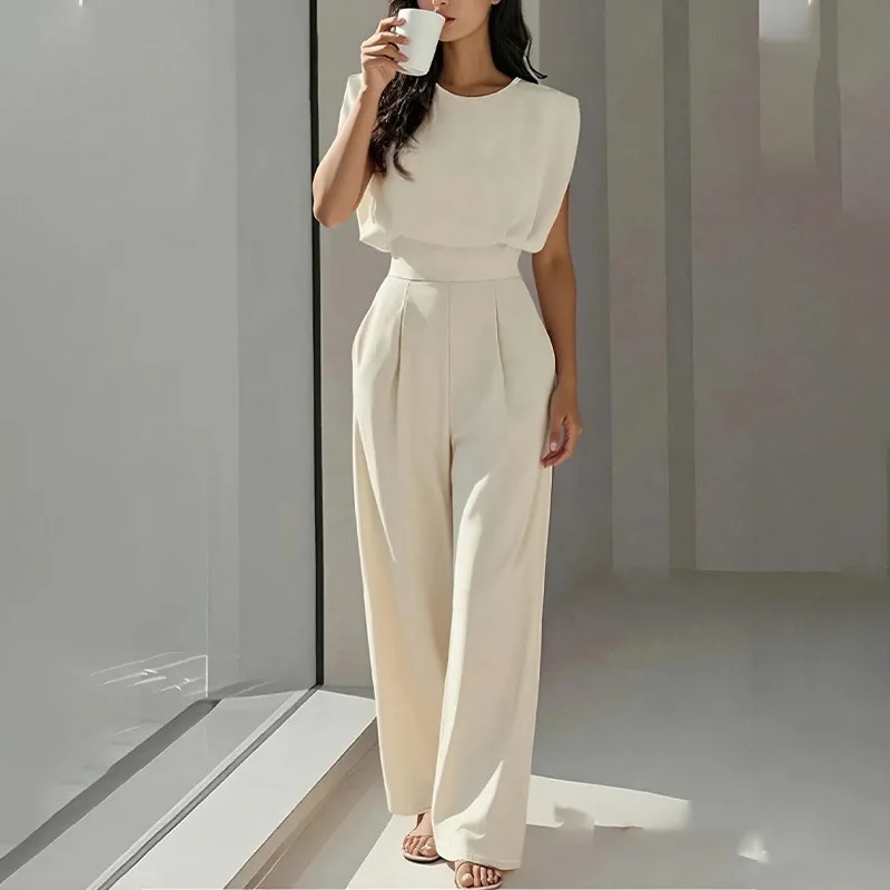 New Women's Fashion Queen Style Summer Solid Color Waistband Pocket Office Capable Jumpsuit Elegant High Waisted Jumpsuit
New Women's Fashion Queen Style Summer Solid Color Waistband Pocket Office Capable Jumpsuit Elegant High Waisted Jumpsuit