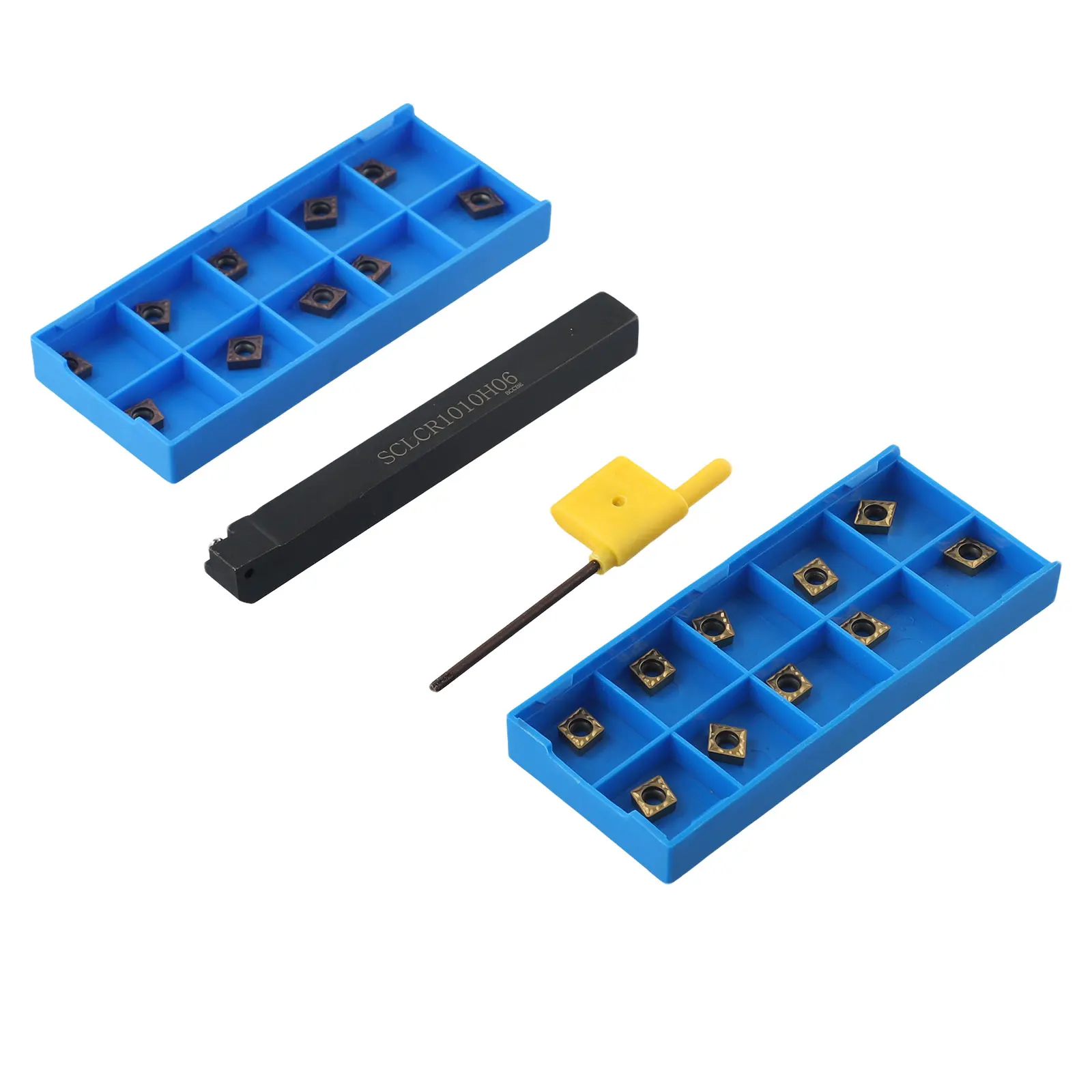 Versatile Turning Tool System with 20PC CCMT060204 CCMT21 51 Insert + SCLCR 1010H06 Lathe Turn Holder External Tool
Versatile Turning Tool System with 20PC CCMT060204 CCMT21 51 Insert + SCLCR 1010H06 Lathe Turn Holder External Tool