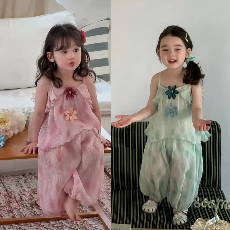 Girls Set 2026 Summer New Girls Summer Clothes Girls Casual Flower Suspender Top Loose Pant Two Piece Set
Girls Set 2026 Summer New Girls Summer Clothes Girls Casual Flower Suspender Top Loose Pant Two Piece Set