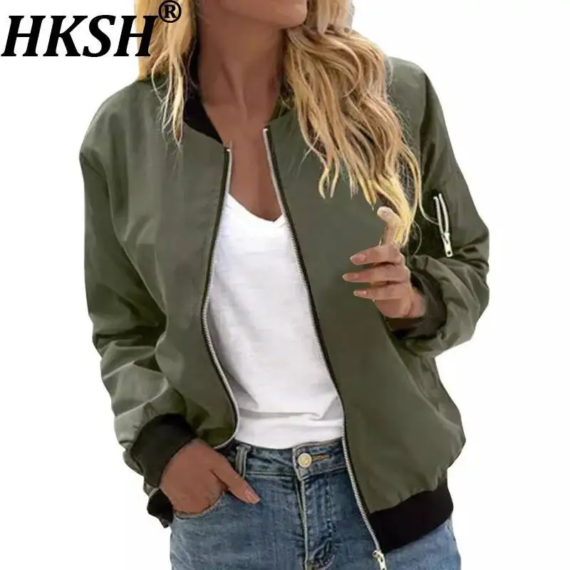 HKSH Women Casual Coat Fashion Zipper Contrast Color Patchwork Loose Baseball Jacket High Street Trend Ins Spring Autumn HK23692
HKSH Women Casual Coat Fashion Zipper Contrast Color Patchwork Loose Baseball Jacket High Street Trend Ins Spring Autumn HK23692