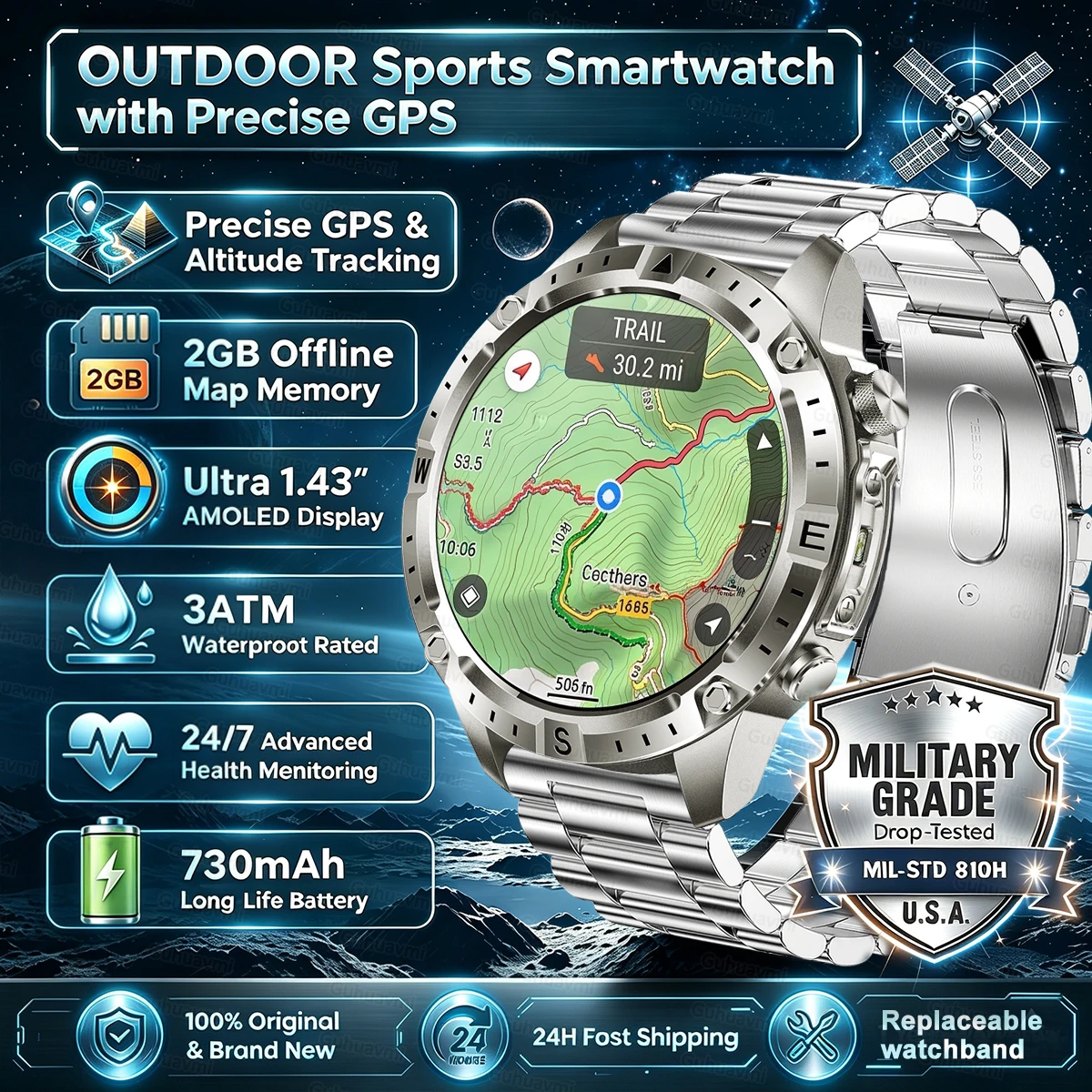 2026 NEW Outdoors Offline Map GPS Smart Watch L1+L2 Dual Band GPS Compass Cycling Run Swim Heart Rate men sport Smartwatches GPS
2026 NEW Outdoors Offline Map GPS Smart Watch L1+L2 Dual Band GPS Compass Cycling Run Swim Heart Rate men sport Smartwatches GPS