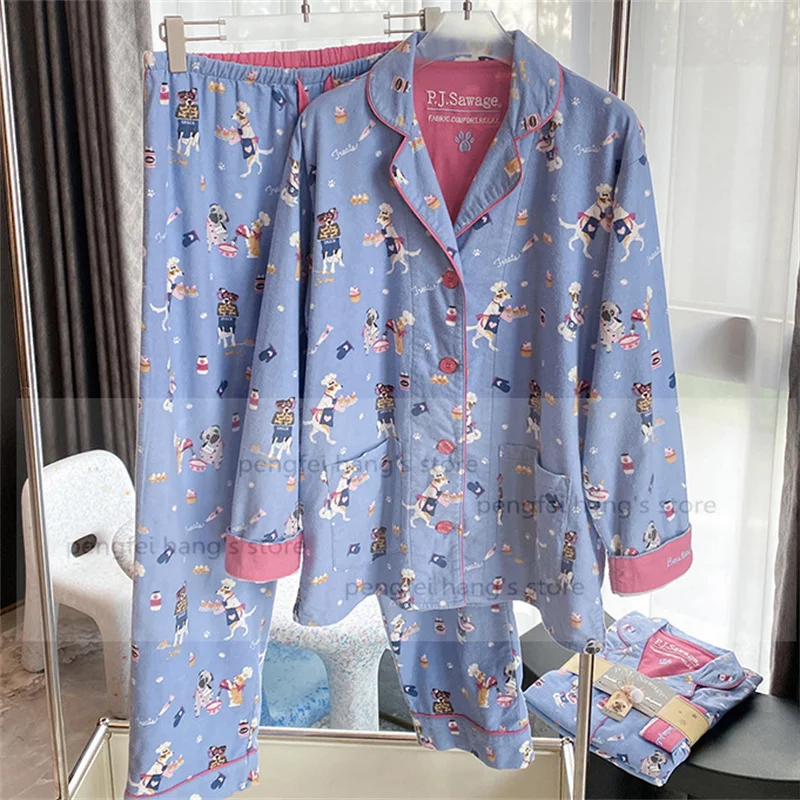 Lady Cartoon Print Pajamas Suit Women Cotton Sleepwear Luxury Top Pant 2Pcs Pjs Cute Nightwear Autumn Winter New Loungewear
Lady Cartoon Print Pajamas Suit Women Cotton Sleepwear Luxury Top Pant 2Pcs Pjs Cute Nightwear Autumn Winter New Loungewear