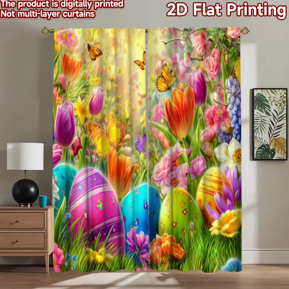 2D flat printing 2pcs Party Window Curtains Easter Eggs Flowers Butterflies Digital Printed Polyester Drapes Birthday Party
2D flat printing 2pcs Party Window Curtains Easter Eggs Flowers Butterflies Digital Printed Polyester Drapes Birthday Party