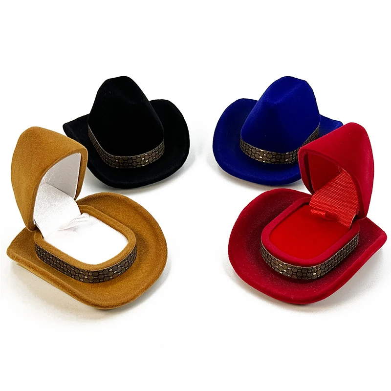 1pcs Fun Storage Box Jewelry Stand Cowboy Hat Jewelry Box Velvet Ring Box Valentine's Day Surprise Proposal Wedding Box
1pcs Fun Storage Box Jewelry Stand Cowboy Hat Jewelry Box Velvet Ring Box Valentine's Day Surprise Proposal Wedding Box