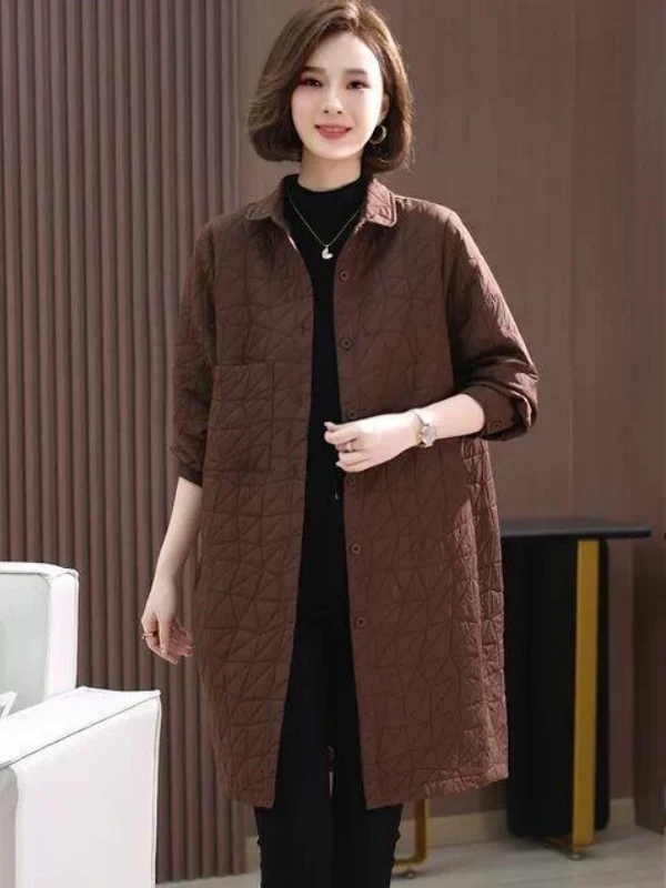 Autumn Winter Plaid Thiened Cotton Women's Coat Loose Fit Medium Length Casual Warm Windbreaker Outerwear for Ladies
Autumn Winter Plaid Thiened Cotton Women's Coat Loose Fit Medium Length Casual Warm Windbreaker Outerwear for Ladies