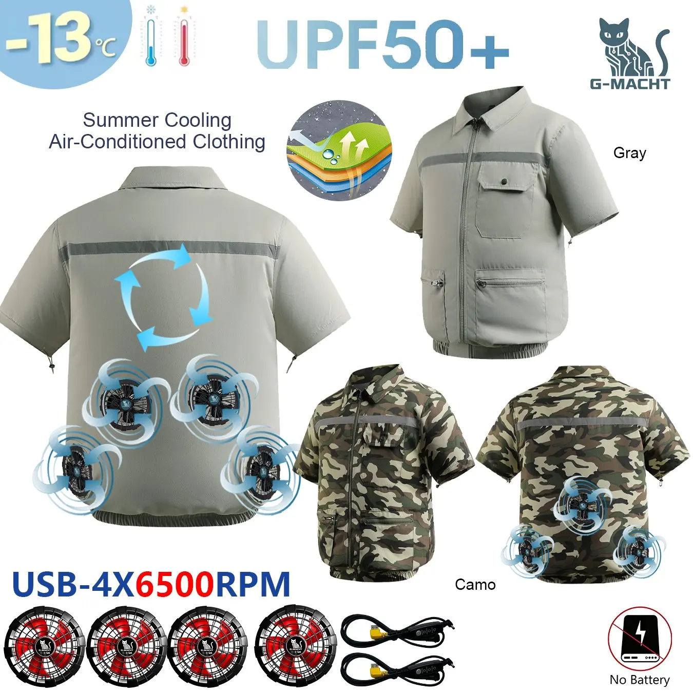 Summer Air Conditioned Vest With USB 12V/5V Cooling Fan Breathable Short Sleeve Cooling Clothes Outdoor Working Fishing Camping
Summer Air Conditioned Vest With USB 12V/5V Cooling Fan Breathable Short Sleeve Cooling Clothes Outdoor Working Fishing Camping